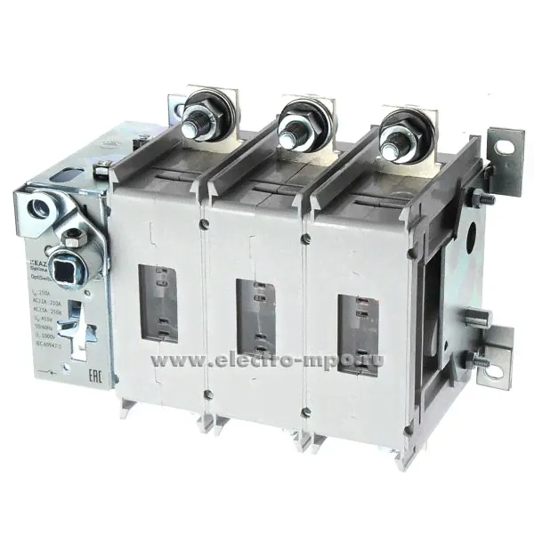 Б4467. Рубильник OptiSwitch DI-2-200-3P 200А с рукояткой и валом на монтажную плату 274891 (КЭАЗ)-0