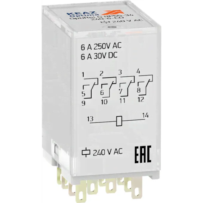 Реле промежуточное КЭАЗ OptiRel G RP55-34-240-6-CO 281115